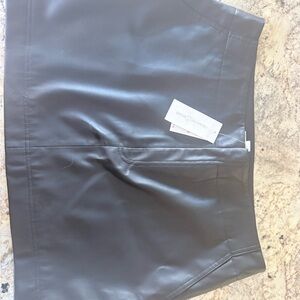 Treasure & Bond Black Faux Leather Mini Skirt
